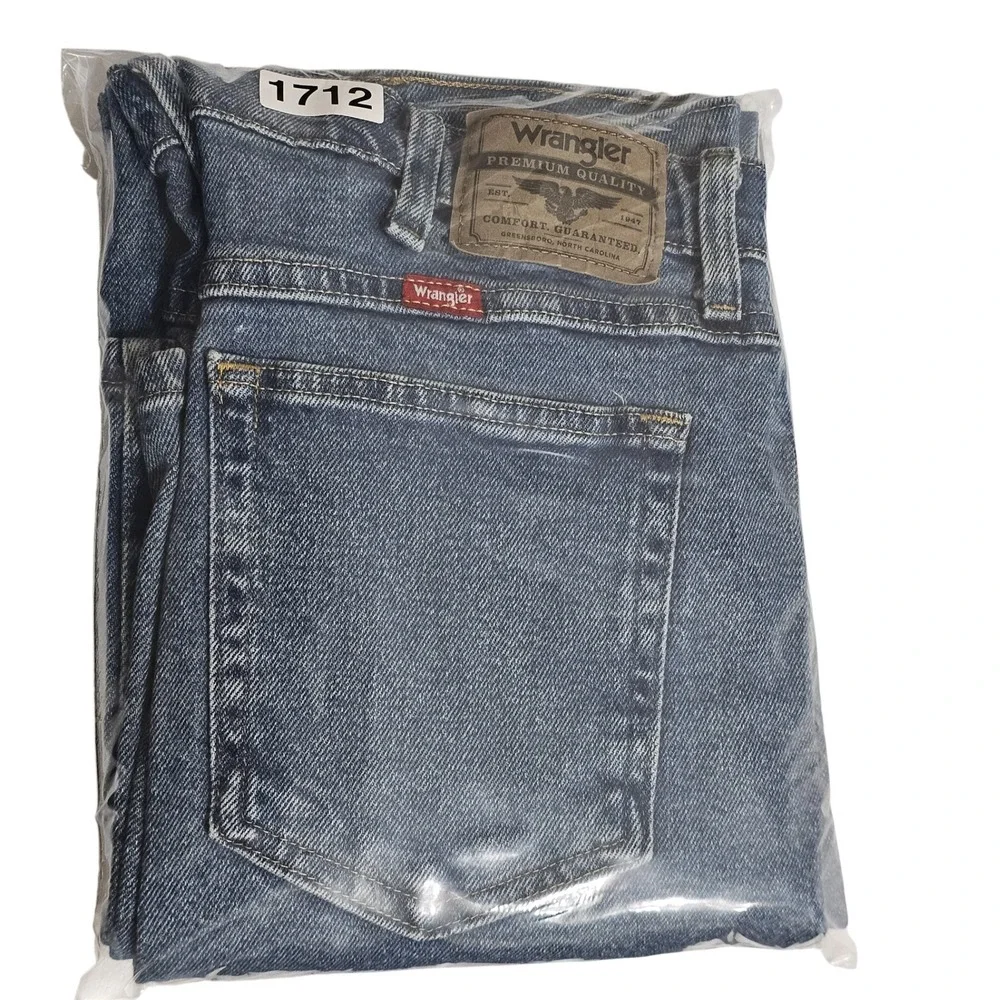 Wrangler Mens Jeans 36x29 Blue Denim Straight Leg Comfort Fit‎ Casual